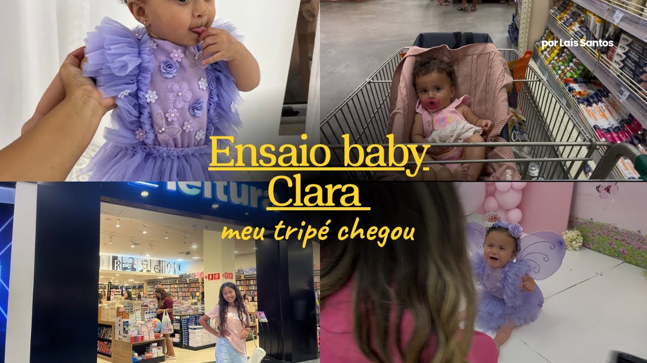 Compra do material escolar 2026,ensaio de um ano baby Clara ,tripé chegou 