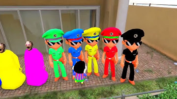 Colourful Little Singham And Granny Playing Hide and Seek Challenge With Shinchan || Gta 5 Gameplay