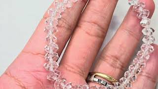 【最高品質】山梨八幡水晶手摺り切子腕輪数珠約7~8mm/浄化、潜在能力、気を整える