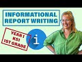 Information Report Writing For Younger Years // Year 1 KS1 1st Grade Writing