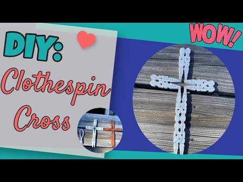 DIY: Clothespin Cross| DIY Rustic Cross| Glitzy Cross| DIY Wood Cross| Easy DIY| Rustic Home Decor-