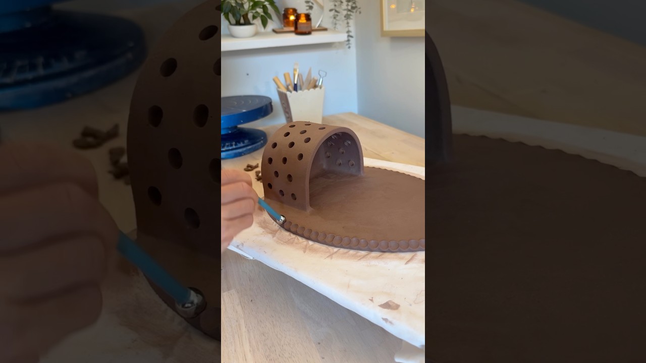 How to Make a Ceramic Wall Candle Holder 🕯️#ceramic #clay #pottery #handmade