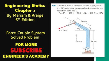 2-67 | Engineering Statics | Force couple System | Engineers Academy