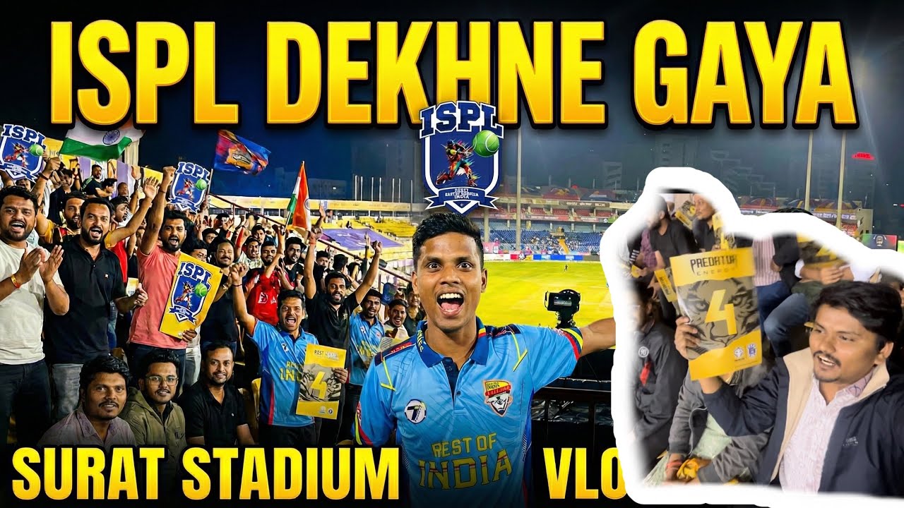 First time, cricket  stadium 🏟️ ispl 2026 surat फ़ॉस्ट टाइम क्रिकेट स्टेडियम लाइव 🥳
