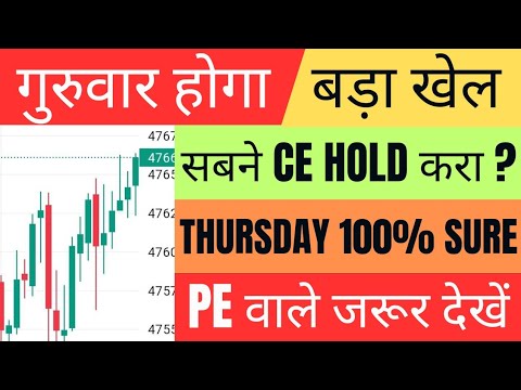 कल Market कैसा रहेगा | gift nifty live | banknifty gap up or gap down thursday |tomorrow expiry view