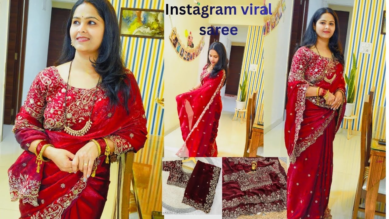 Beautiful Saree Review & Styling|Quality Check & Full Details|Full Try On & Styling Ideas 