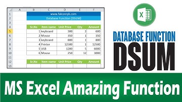 How Use  Database Function Dsum || Best Use Dsum Formula in Urdu Hindi || Excel Tips & Tricks