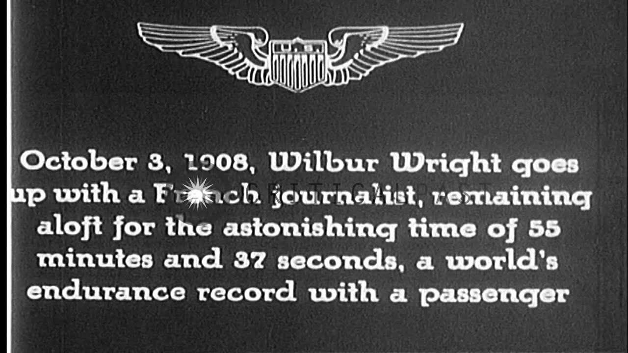 Wilbur Wright flies in air with a French journalist HD Stock Footage
