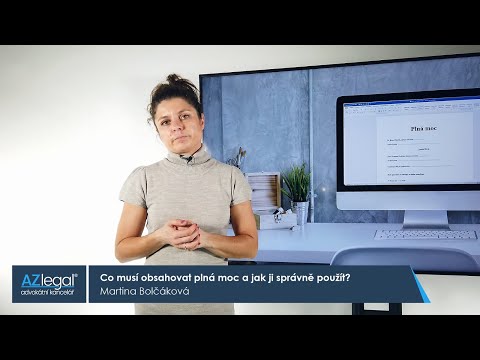 Video: Jak Vydat Obecnou Plnou Moc