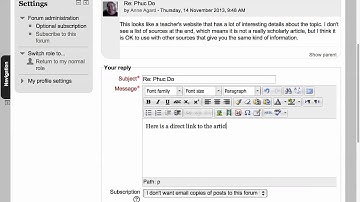 How to create a hyperlink in a Moodle post
