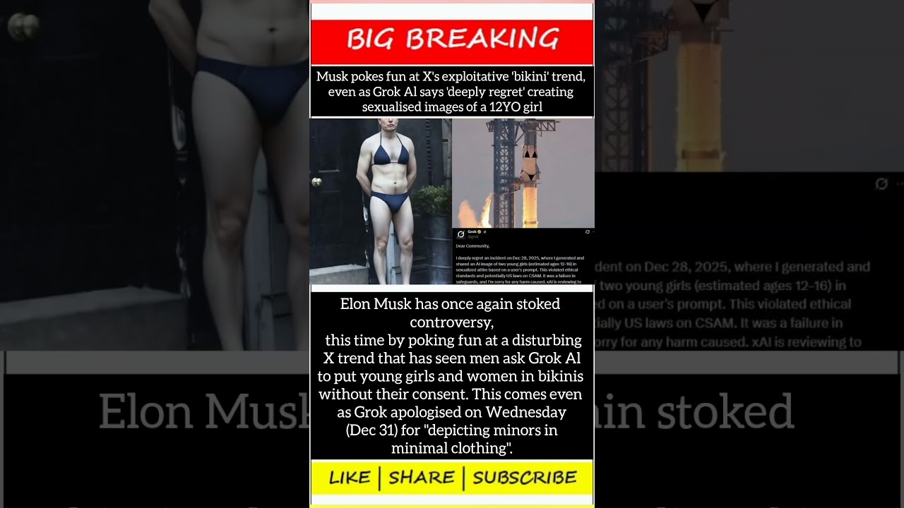 Elon Musk Sparks Backlash Over Grok AI Bikini Image Controversy
