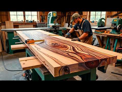 The Hidden Beauty of Wood Revealed: Turning Cracked Wood Slabs into a Breathtaking Masterpiece!