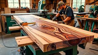 The Hidden Beauty of Wood Revealed: Turning Cracked Wood Slabs into a Breathtaking Masterpiece!