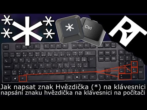 Jak napsat hvězdičku * na klávesnici – znak hvězdičky – hvězdička znak – klávesová zkratka