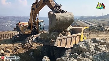 Massive Mining Operation | Caterpillar 375 Excavator Loading Blasted Rock – Sotiriadis Labrianidis