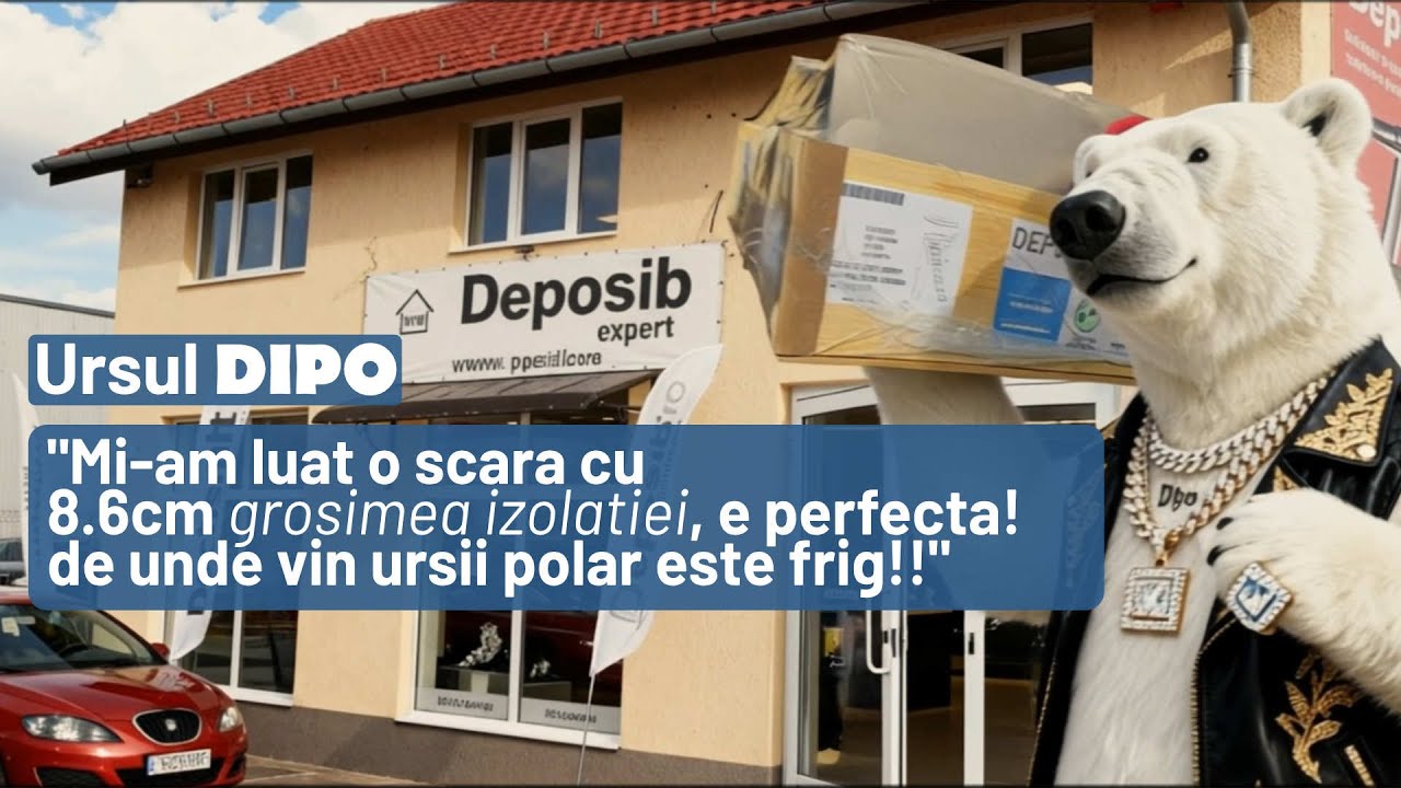 Ursul Dipo a venit in showroom-ul Deposib sa isi cumpere o scara pod super izolata! 🐻‍❄️🪜