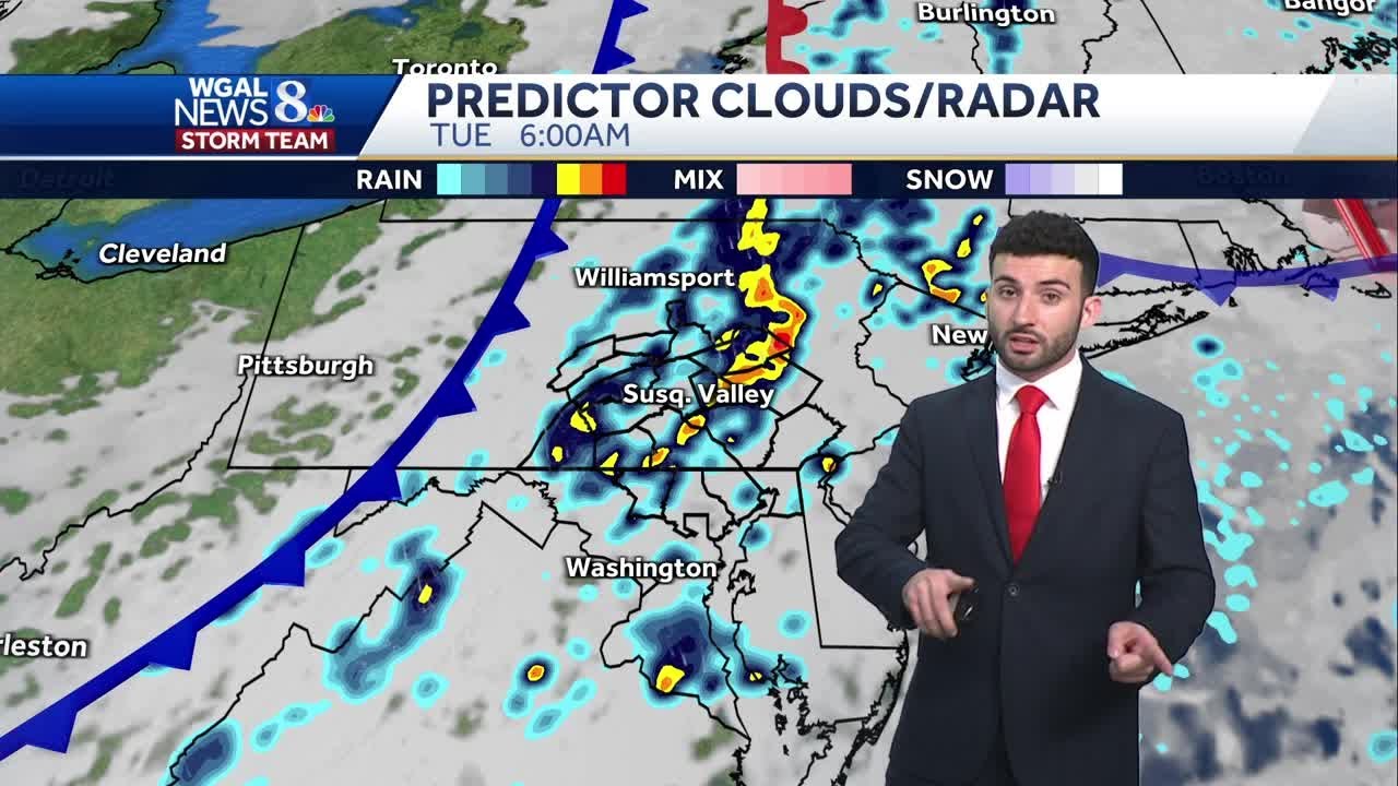 Showers & isolated storms this evening, T'showers possible Monday - YouTube