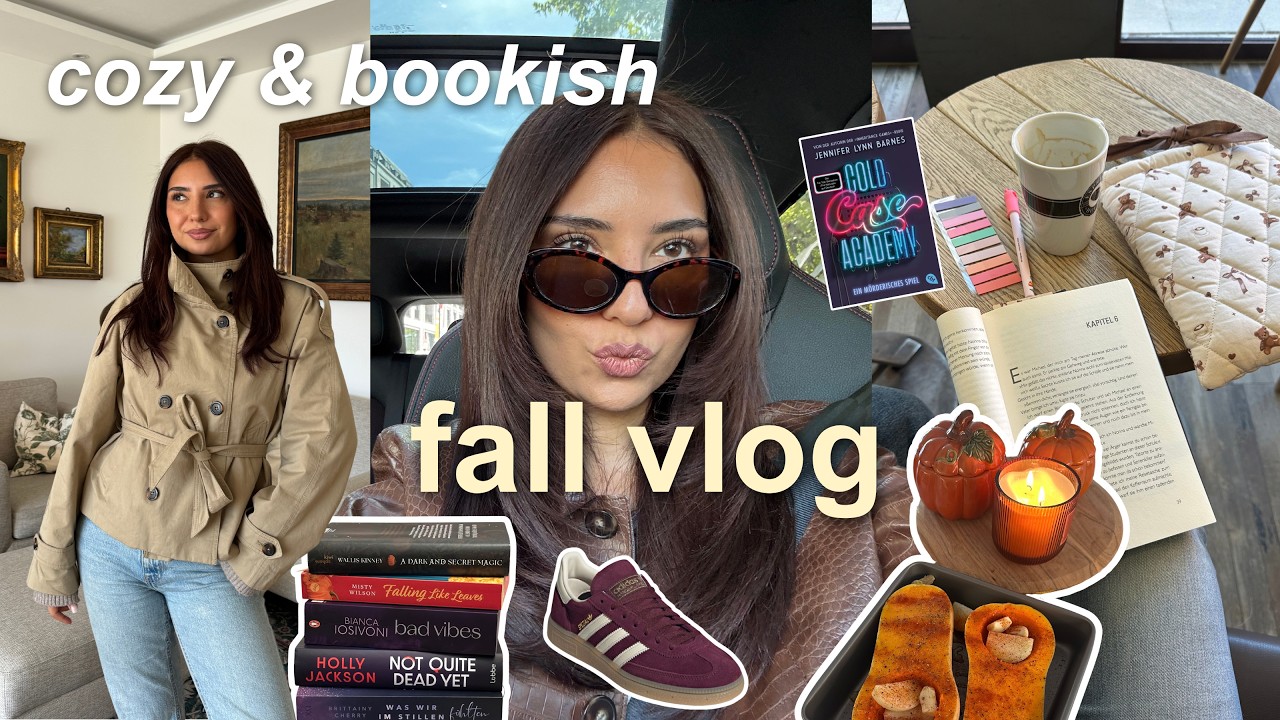 cozy & bookish day in my life 🎃☕️📖 bücher für den herbst, outfit inspo, café, butternut pasta ✨🍂