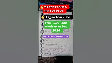 #DIRECTIONAL DERIVATIVE IIT JAM CSIR NET 2026 IMPORTANT