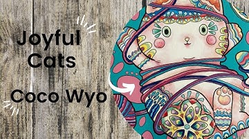 Joyful Cats - Coco Wyo //Adult Colouring Book Flip Through