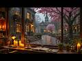 Cozy Spring Rain Jazz | Blossom Street Ambience for Reading, Study and Stress Relief