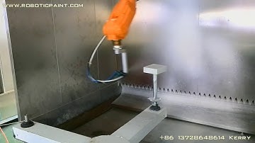 Painting robot for wood box coating on rotary table