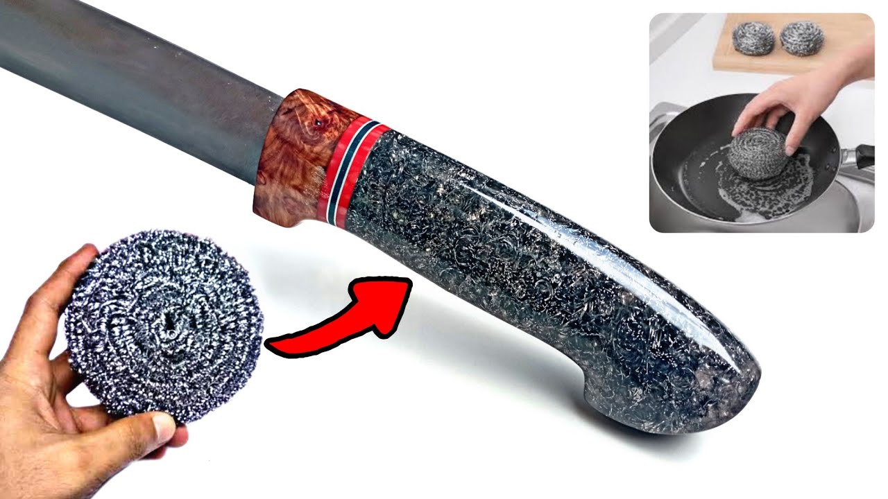 cara membuat gagang golok dari bahan sabut kawat stainless @BANG SYAM 22