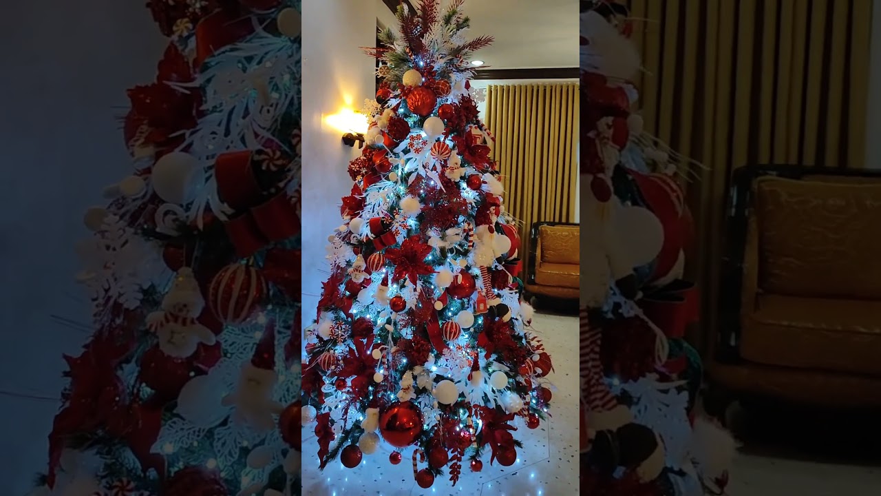 Red and white Christmas tree 