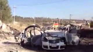 Imágenes de News Hidalgo del coche bomba que explotó en Tula