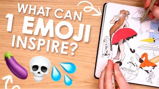 Can ONE EMOJI Inspire a WHOLE SKETCHBOOK SPREAD?
