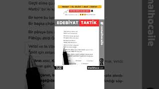 Ayt Edebiyat Soru Çözümü Taktik 75