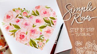 Valentine's Day Roses for Card Design: Watercolor Tutorial screenshot 2