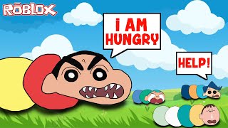 Shinchan became hungry worm and eats his friends 😱🔥 | shinchan playing roblox worm 2048 😂🔥| funny