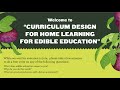 Edible Schoolyard Summer Training at Home - Curriculum Design for Distance Learning