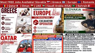 Most FREE Jobs Slovakia 🇸🇰| Greece 🇬🇷| Europe 🇪🇺| Romania 🇷🇴| Qatar 🇶🇦| Oman 🇴🇲| UAE 🇦🇪| Saudi 🇸🇦