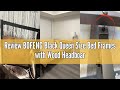 Review BOFENG Black Queen Size Bed Frames with Wood Headboard and Footboard,Heavy Duty Platform Bed