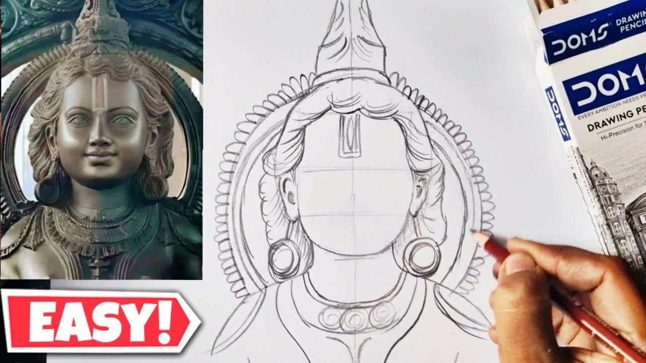 Ram lala Drawing // Ayodhya Ram Lala Drawing - YouTube