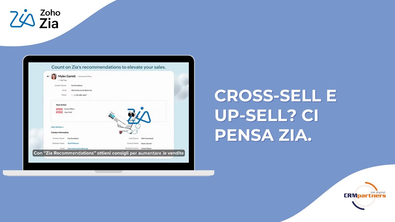 ZIA by Zoho - Analizza acquisti, sentiment e preferenze dei clienti con "Recommendations" (Demo)