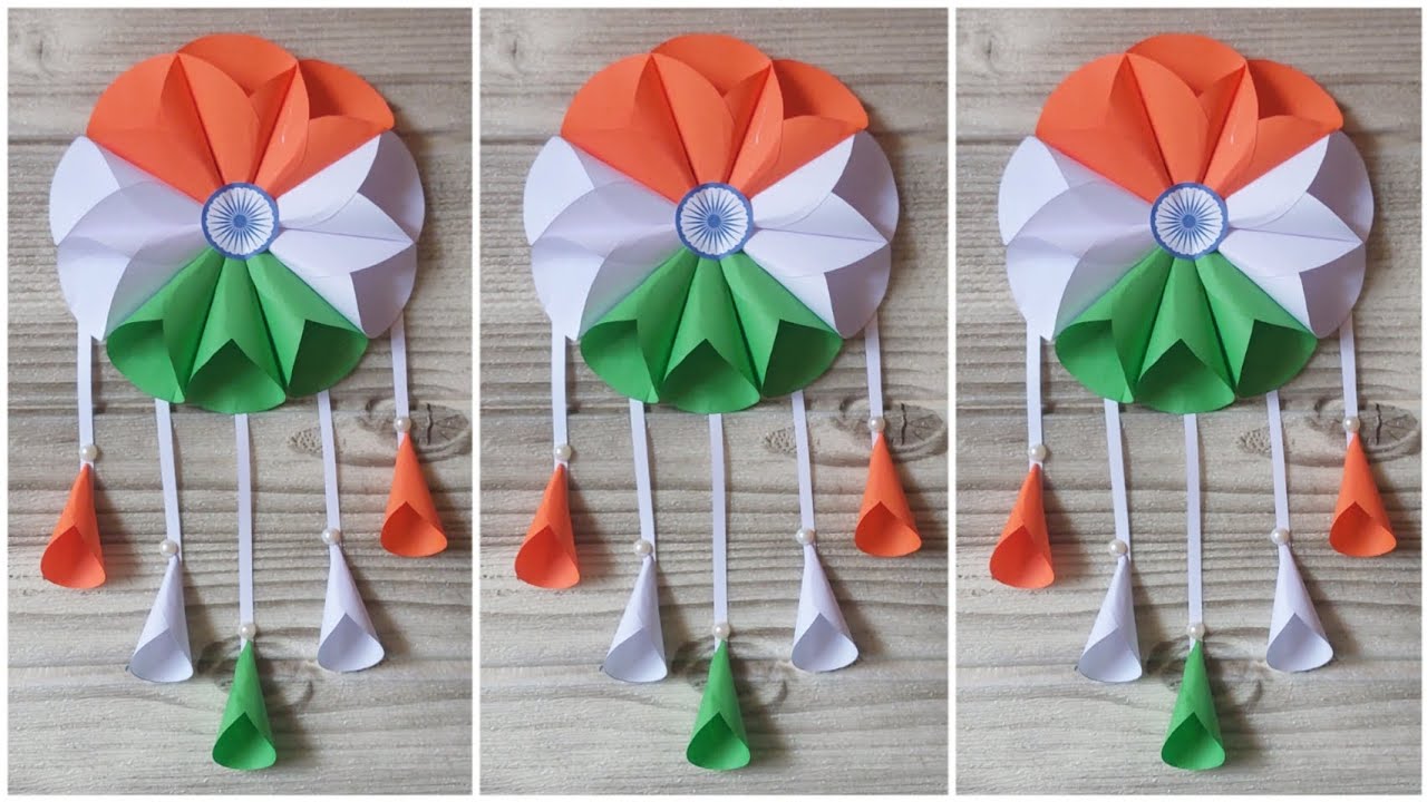 DIY Republic Day Wall Hanging craft//Tricolour wall Decoration ideas