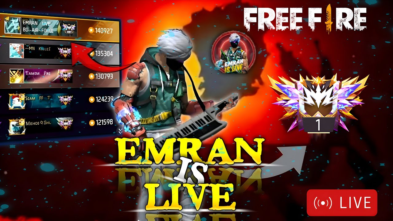 5K?🔥 Free Fire Rank Push Live🔥EMRAN IS LIVE |🔥SNIPER LEGEND🔥