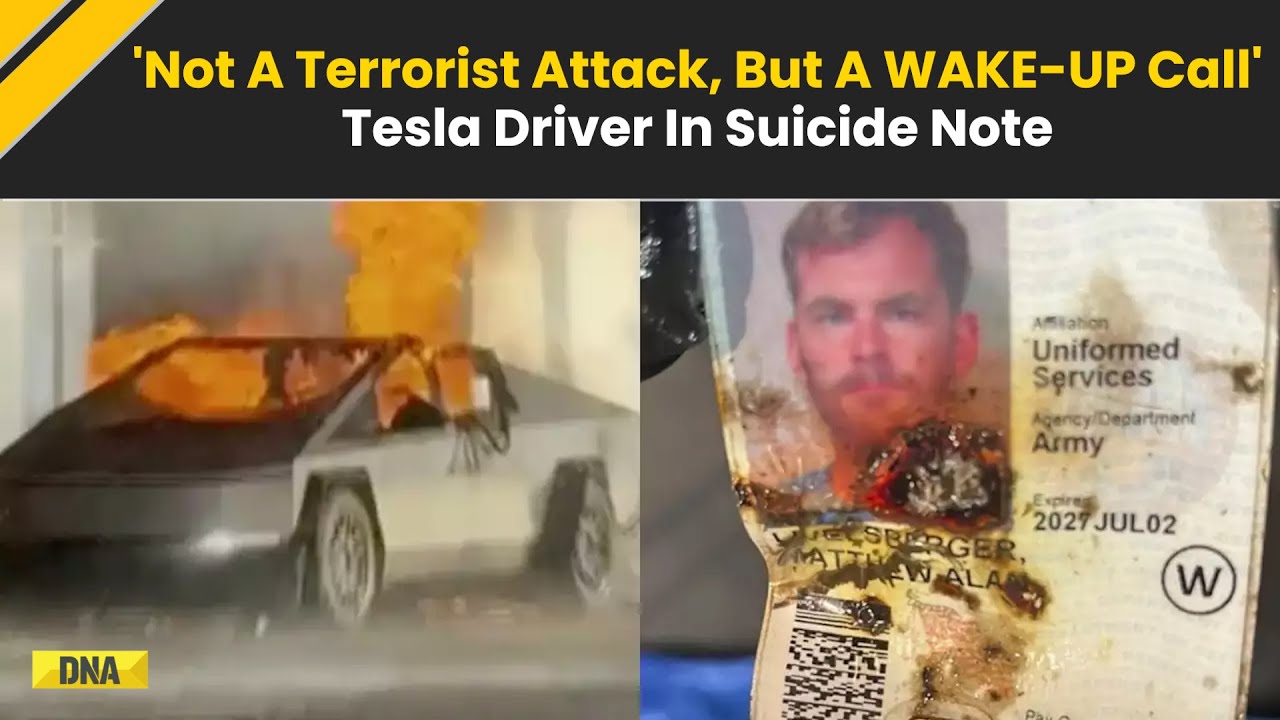 Cybertruck Note Tesla Cybertruck Blast: Driver Left 2 Suicide Note, Says It Was A ...
