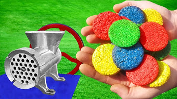 EXPERIMENT COLORFUL COOKIE VS MEAT GRINDER