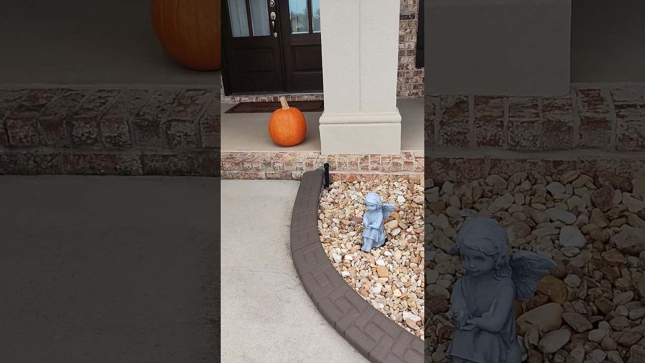 my minimalist outdoor fall decor.  some mums and a pumpkin.