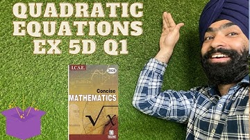 SELINA CLASS 10 ICSE CH 5 QUADRATIC EQUATIONS EX 5D {Q1}