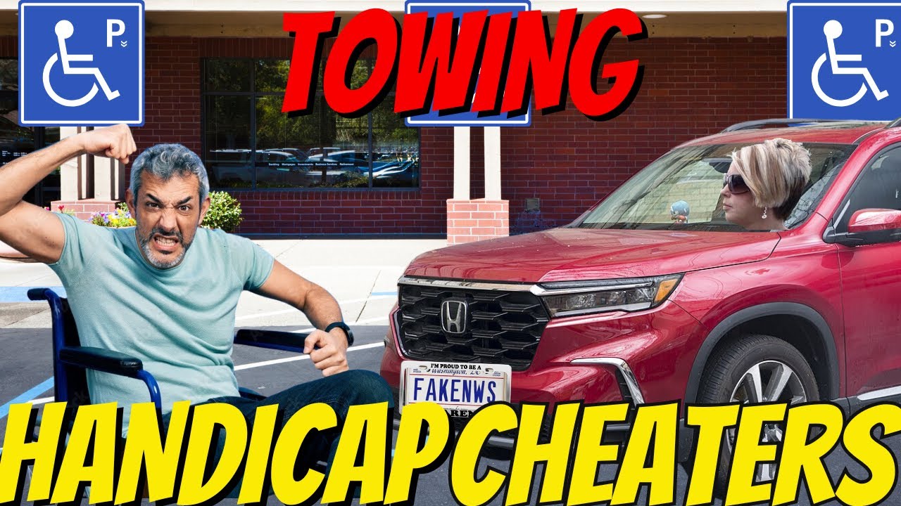 Handicap Cheater Gets Towed! Honda Pilot Take Handicap Spot! Parking