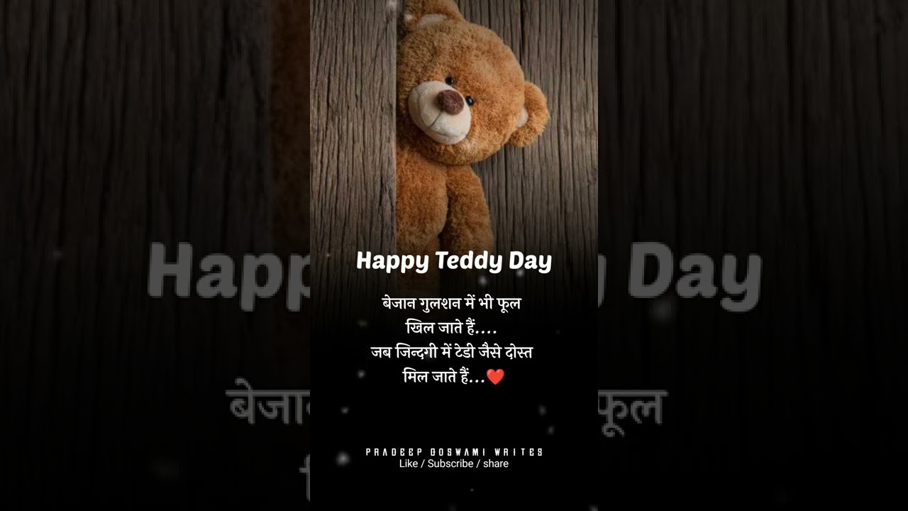 Teddy Day ❤️✨ Spacial WhatsApp status Shayari Pradeep Goswami Writes 