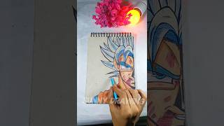 Drawing Goku in Cardboard 😲#shortfeed #animedrawing