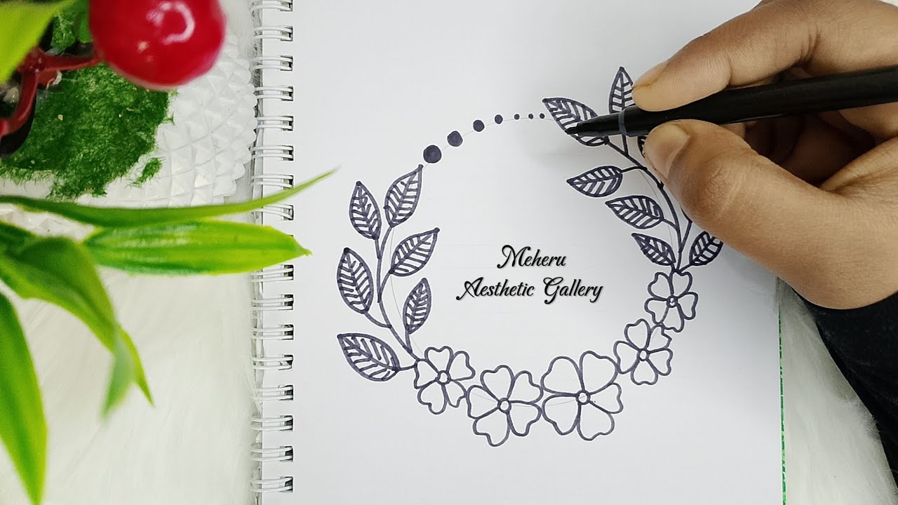 5-Minute Aesthetic Art | Satisfying Floral Ring Drawing | Aesthetic Line Art