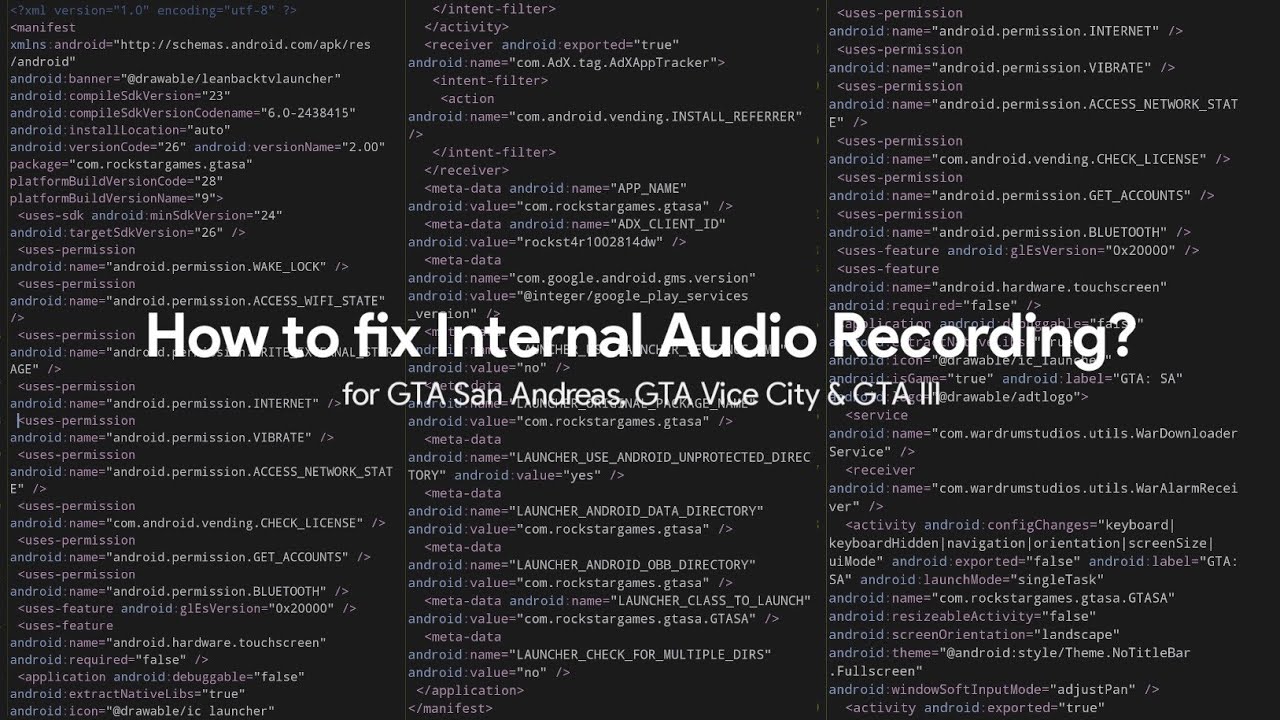 How to fix internal audio recording for GTA San Andreas Android - YouTube