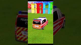 Car, Police Car &amp; Truck Stop at Garage! 🚗🚓🚛🏠🌈 #automobile #beamngdrive #games